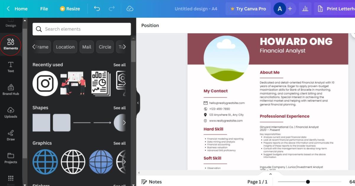 Membuat CV Menggunakan Canva (Tambahkan Elemen) - GAMELAB.ID