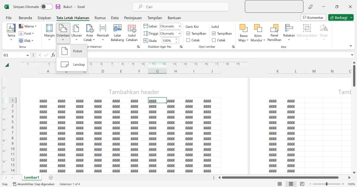 Orientasi Halaman (Page Orientation) - GAMELAB.ID