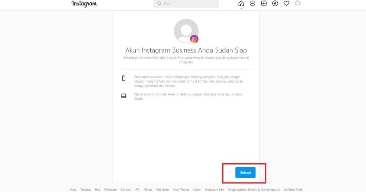 Langkah 7. Membuat Akun Instagram Bisnis - GAMELAB.ID