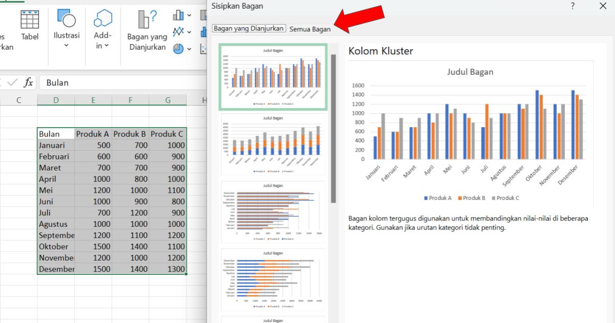 Grafik Berbagai Format di Excel - GAMELAB.ID