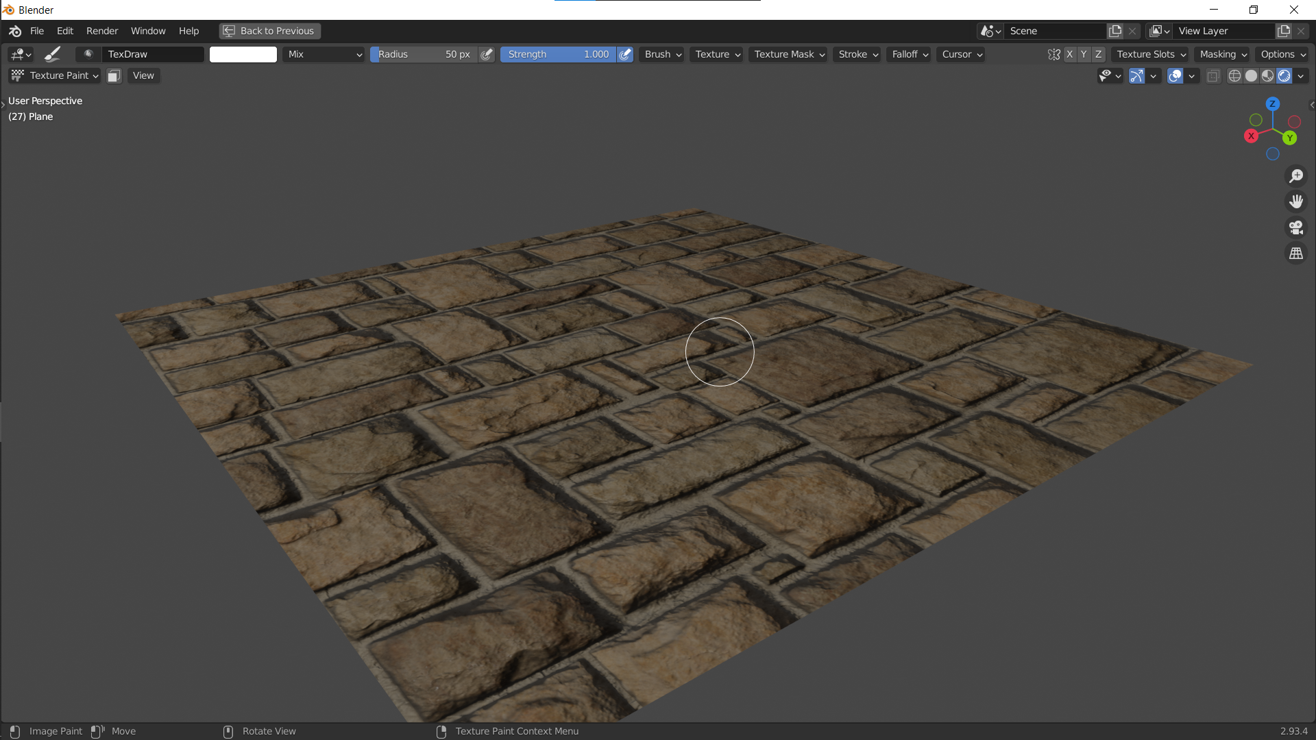 Gambar 6, Mesh Plane Dengan Texture PBR