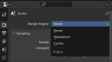 Pilihan Render engine