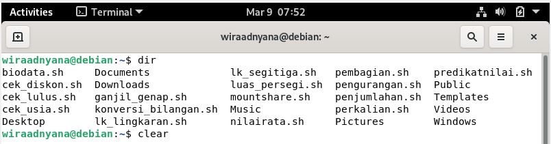 sebelum menjalankan clear