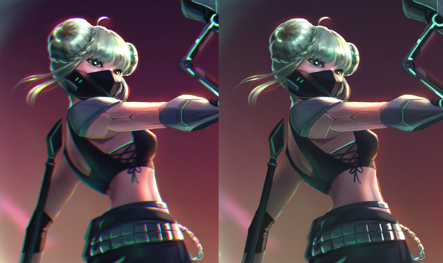 after - before Chromatic Aberration