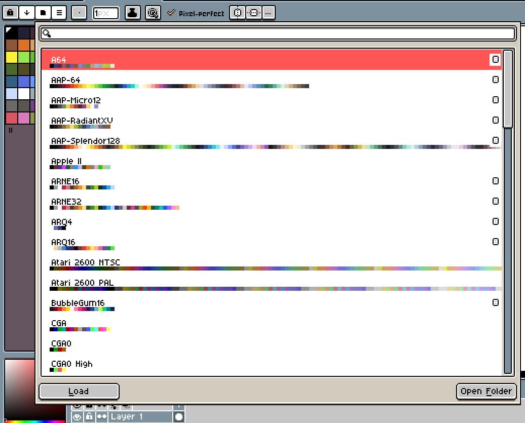 Pilihan color pallete