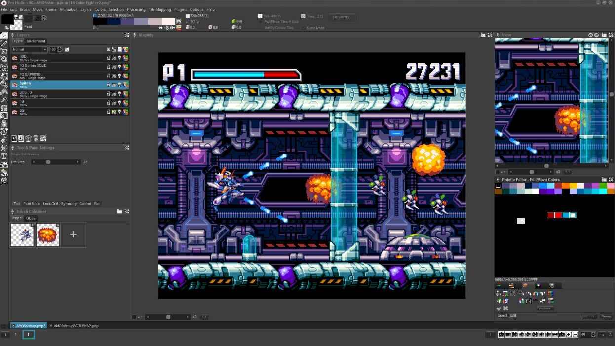 Tampilan editor Pro Motion NG