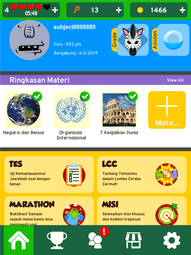 Gambar : Banyak pilihan tes yang dapat dimainkan