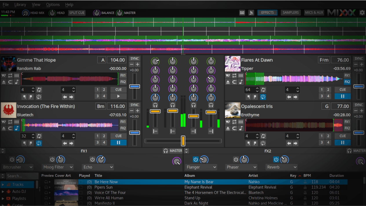 Tampilan Mixxx