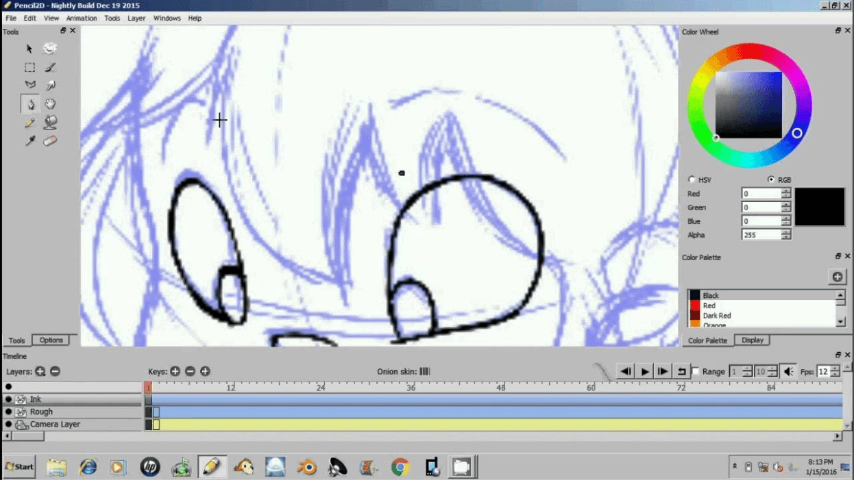 Contoh tampilan Pencil 2D