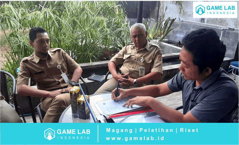 Foto : Penjajakan kerjasama industri SMK N 1 Cluwak dan Game Lab