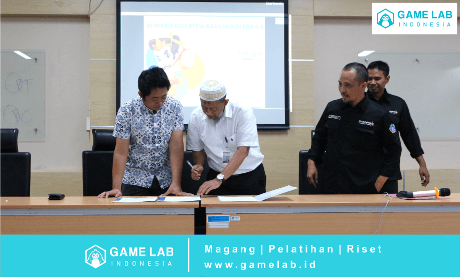 Foto : Penandatanganan Berkas Perjanjian Game Lab dan Teknik Elektro Polines
