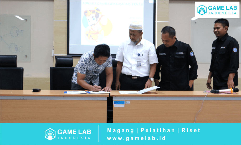 Foto : Penandatanganan Berkas Perjanjian Game Lab dan Teknik Elektro Polines