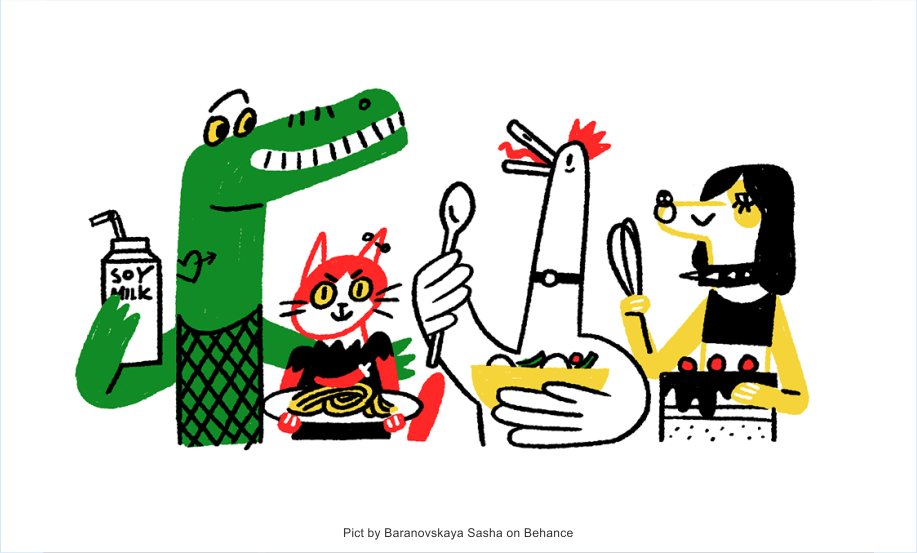 "for Animals vegan bar" Picy by Baranovskaya Sasha on Behance