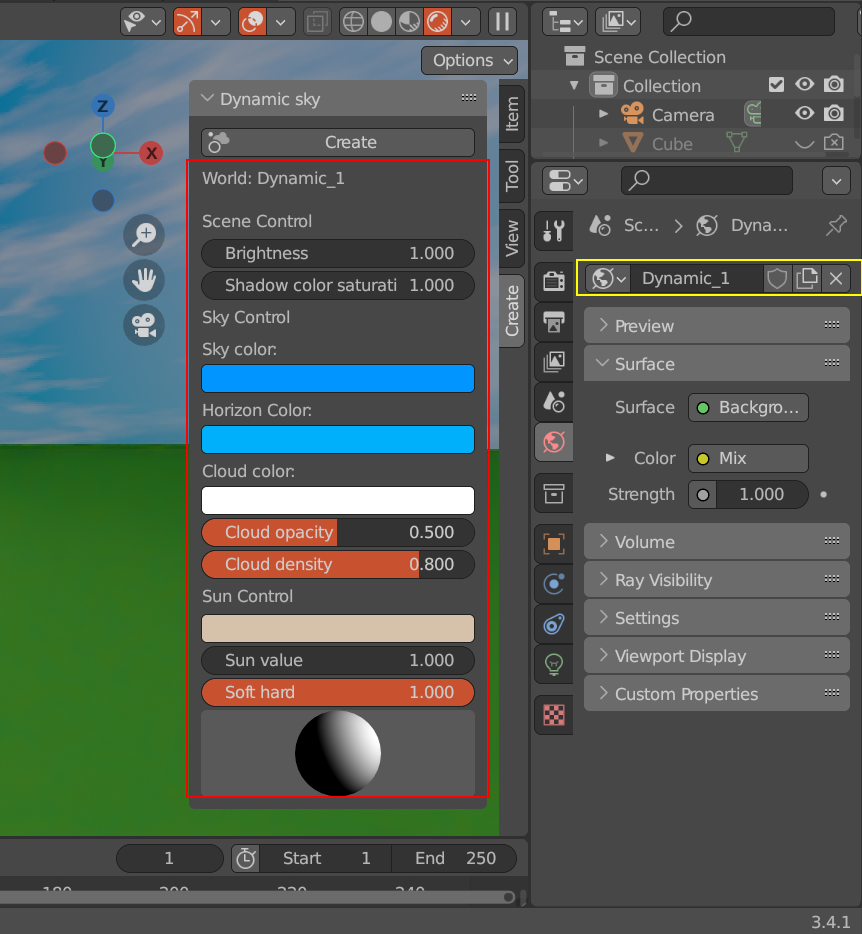 Menu Dynamic Sky