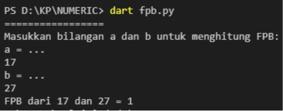 Hasil pemanggilan fungsi