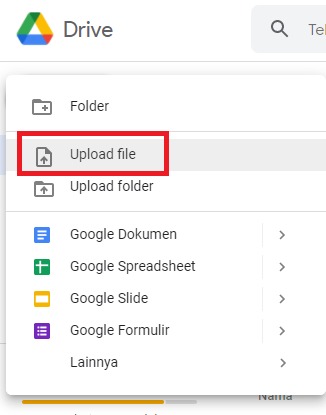 Klik "Upload File/Upload Folder"