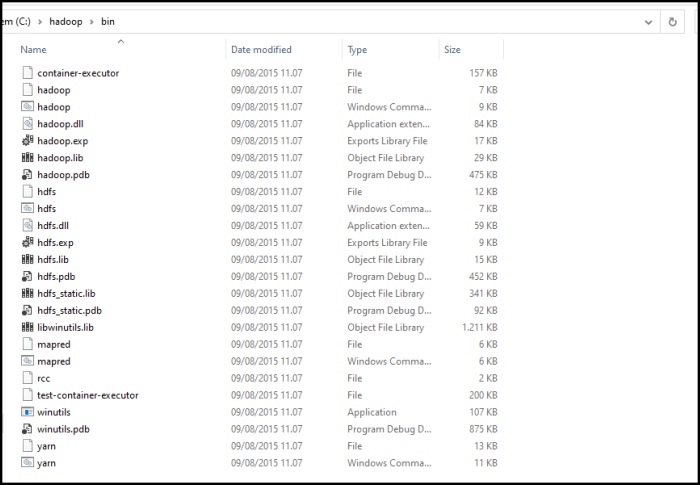 Isi Folder Bin Hadoop yang Telah Diganti