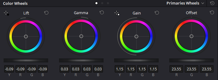 Nodes 02 untuk mengatur shadow, midtone dan highlight serta offset.