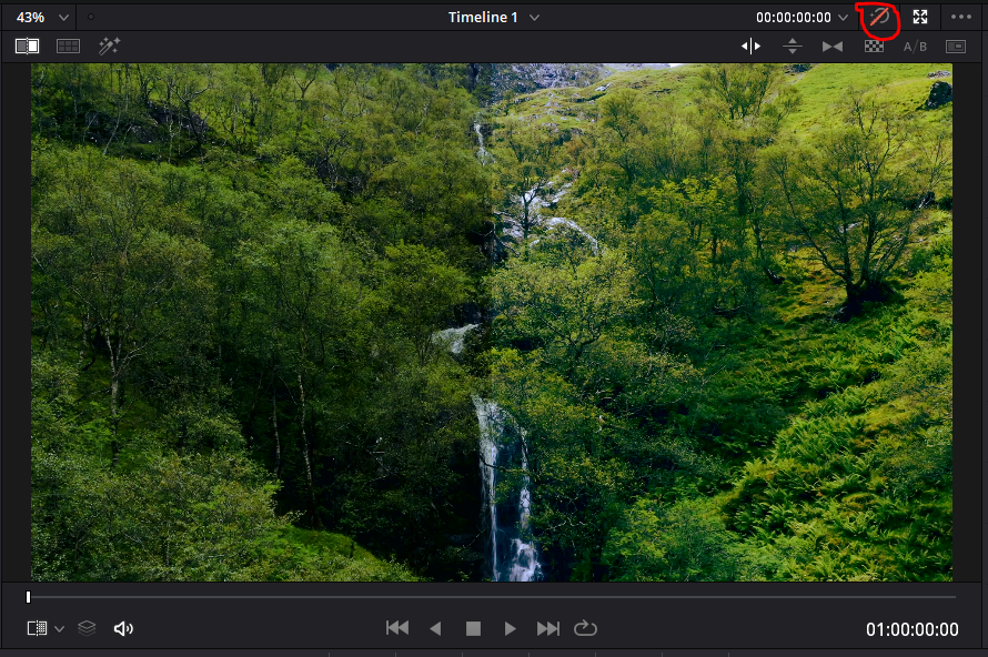 Tampilan Preview dengan panel kiri yang belum dicolor grading dengan panel kanan yang sudah color grading