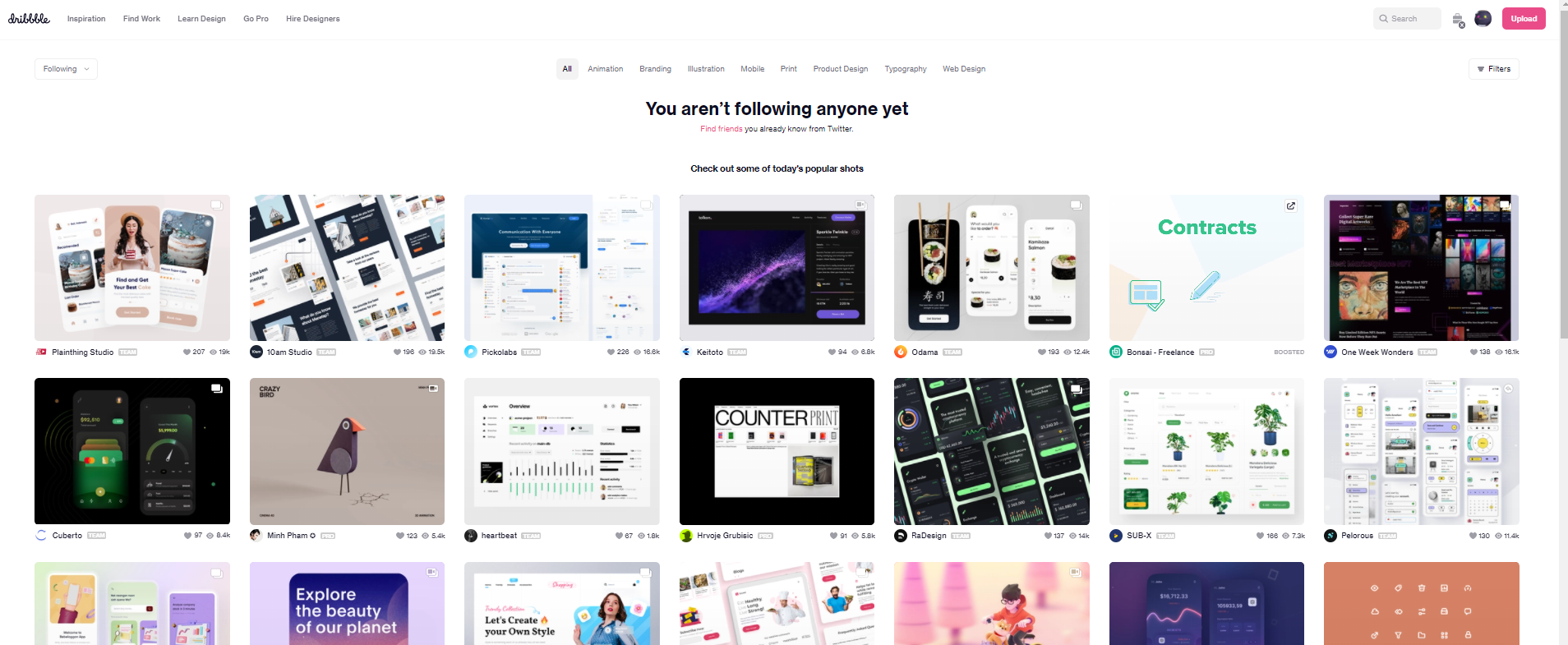 Website dribbble