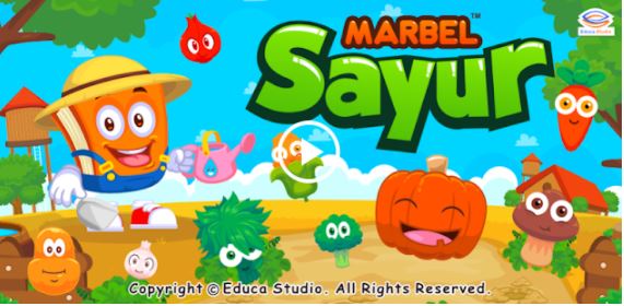 Karakter Marbel pada game Marbel Sayur