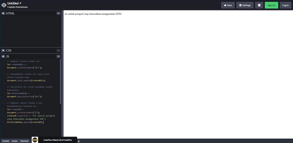 Output code