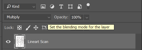 Option Mengubah Layer Blending menjadi Multiply