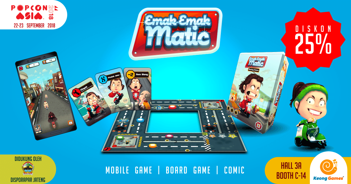 Diskon 25% Emak Matic Board Game di PopCon Asia 2018 ...